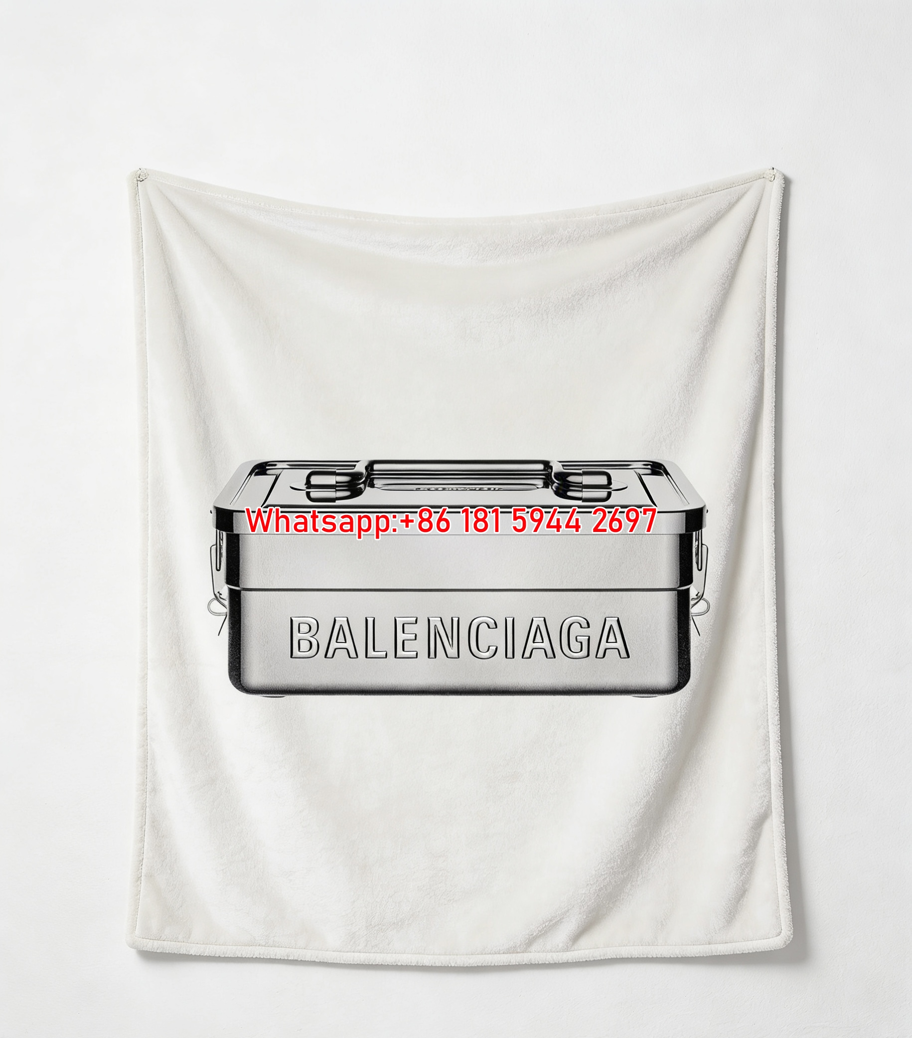 Balenciaga Metal Lunchbox Print Flannel Sofa Throw Blanket Premium Couch Cover BA385